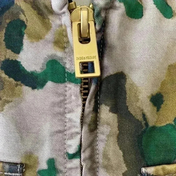 BNWOT ZADIG&VOLTAIRE KAVY CAMOU SPI Jacket size  L - Picture 5 of 5